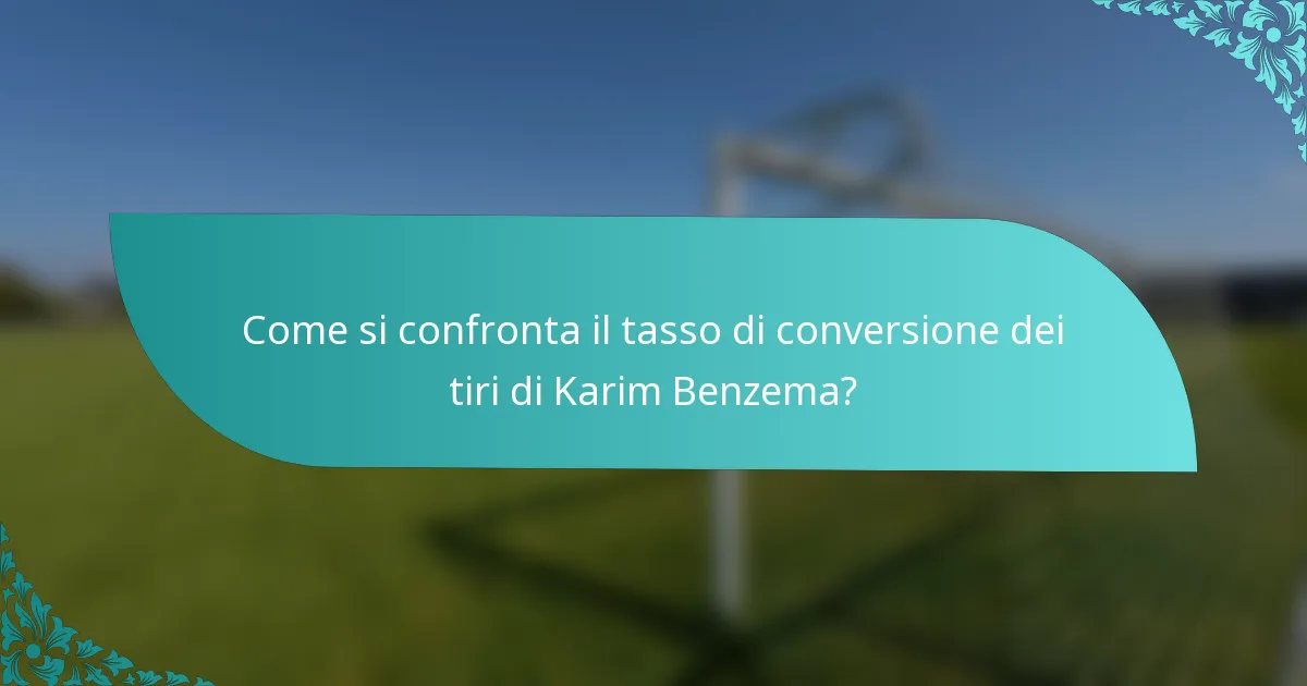 Come si confronta il tasso di conversione dei tiri di Karim Benzema?