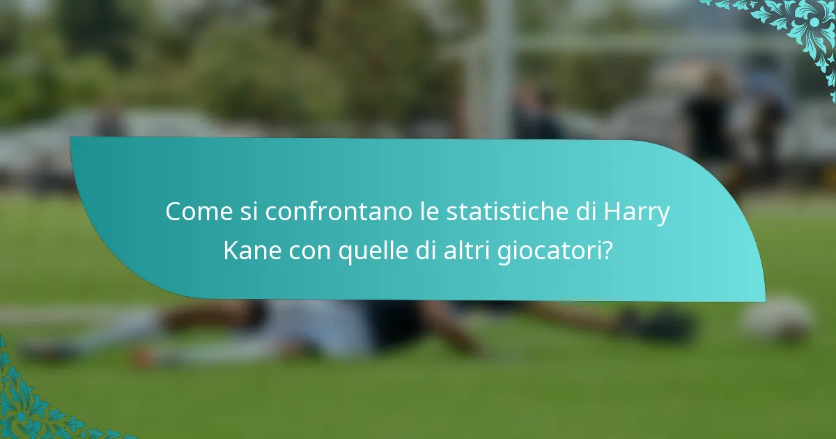 Come si confrontano le statistiche di Harry Kane con quelle di altri giocatori?